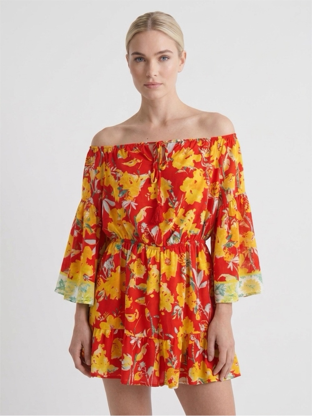 Flying Tomato Women’s Off-Shoulder Multicolor Romper Size S